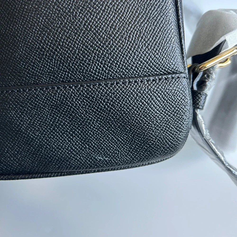 Coach Kenley Black Crossgrain Leather Backpack C5680 NWT